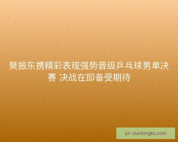 樊振东携精彩表现强势晋级乒乓球男单决赛 决战在即备受期待